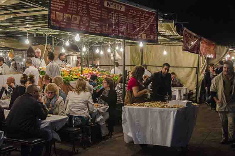 38 - Marruecos - Marrakech - plaza Jamaa el Fna - imagen nocturna